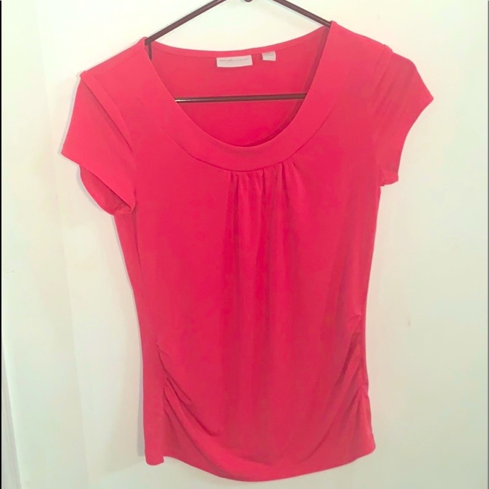 New York & Company Pink Scoop Neck Blouse